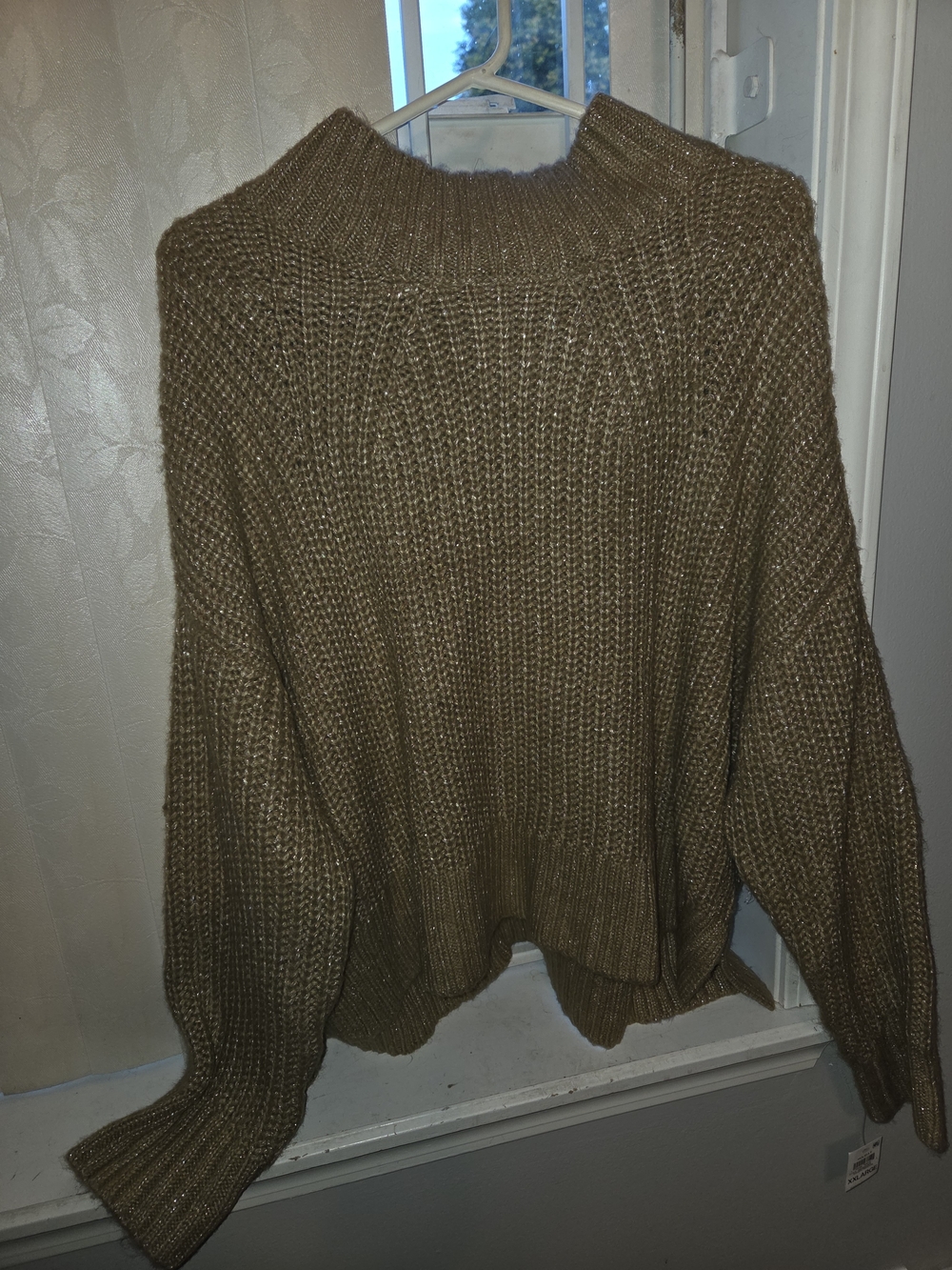 Cozy Oversized Cowl-Neck Sweater in Tan